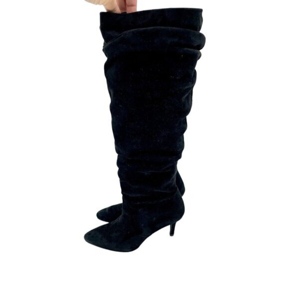 Stuart Weitzman Lafayette Slouch Boots Knee High Black Suede US 4.5 M $775